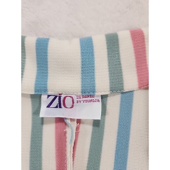 ZIO Designed By YoungJA Striped Jacket Size Small Business Cream,pink,blue,green - Picture 2 of 6